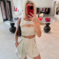 Bound Cutout Crop Top