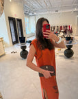 Monkey Dance Silk Midi Dress