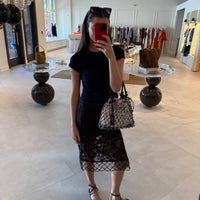 Printed Macrame Mini Sac