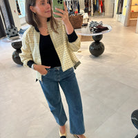 Plaid Organza Bomber Jacket