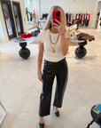 Faye Leather Straight Jean