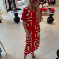 Graphic Shell Slip Skirt