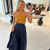 Wide Leg Pleat Pleat Pants