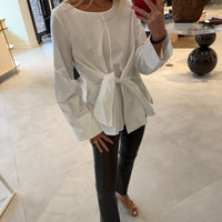 Long Sleeve Front Tie Shirt