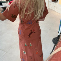 Dusty Embroidered Midi Skirt