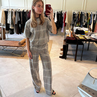 Sequin Plaid Boxy Tee