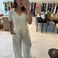 Button Pleated Trouser