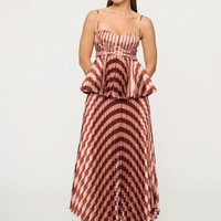 Cerise Pleat Skirt