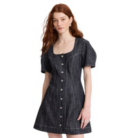Apron Puff Sleeve Mini Dress