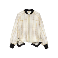 Plaid Organza Bomber Jacket
