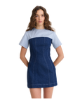 Denim Combo Mini Dress