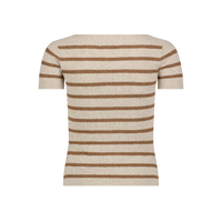 Terry Striped Short Sleeve Cardigan