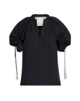 Ruched Sleeve V-neck Top