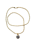 Yellow Cord with Strass Necklace