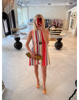 Pleat Back Mini Dress