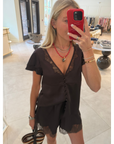 Lola Flutter Lace Sleeve Top