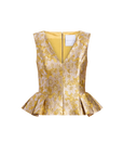 Jasminium Pleated Peplum Top