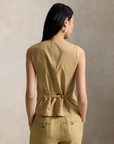 Buttoned Linen Vest