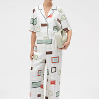 Label Print Camp Shirt