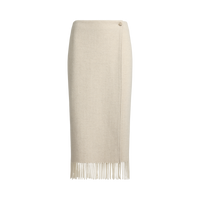 Wrap Fringe Pencil Skirt