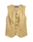 Buttoned Linen Vest