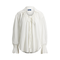 Tie-Neck Poplin Top
