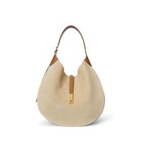 Suede/Leather Medium Shoulder Bag