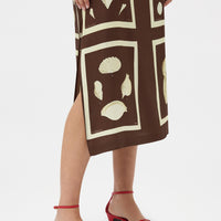 Graphic Shell Slip Skirt