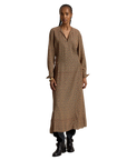 Printed Tie Front Crepe Dress