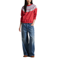 Knit-Yoke Fleece Crewneck