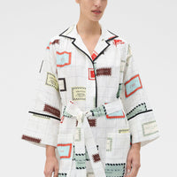 Vintage Label Print Tunic Dress
