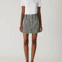 Phillipa Check Button Front Skirt