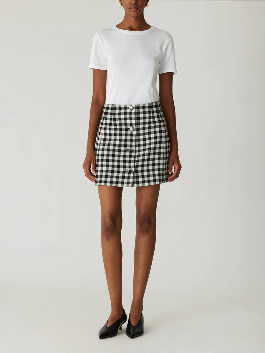 Phillipa Check Button Front Skirt