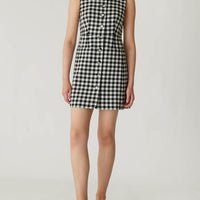 Phillipa Check Button Front Mini Dress