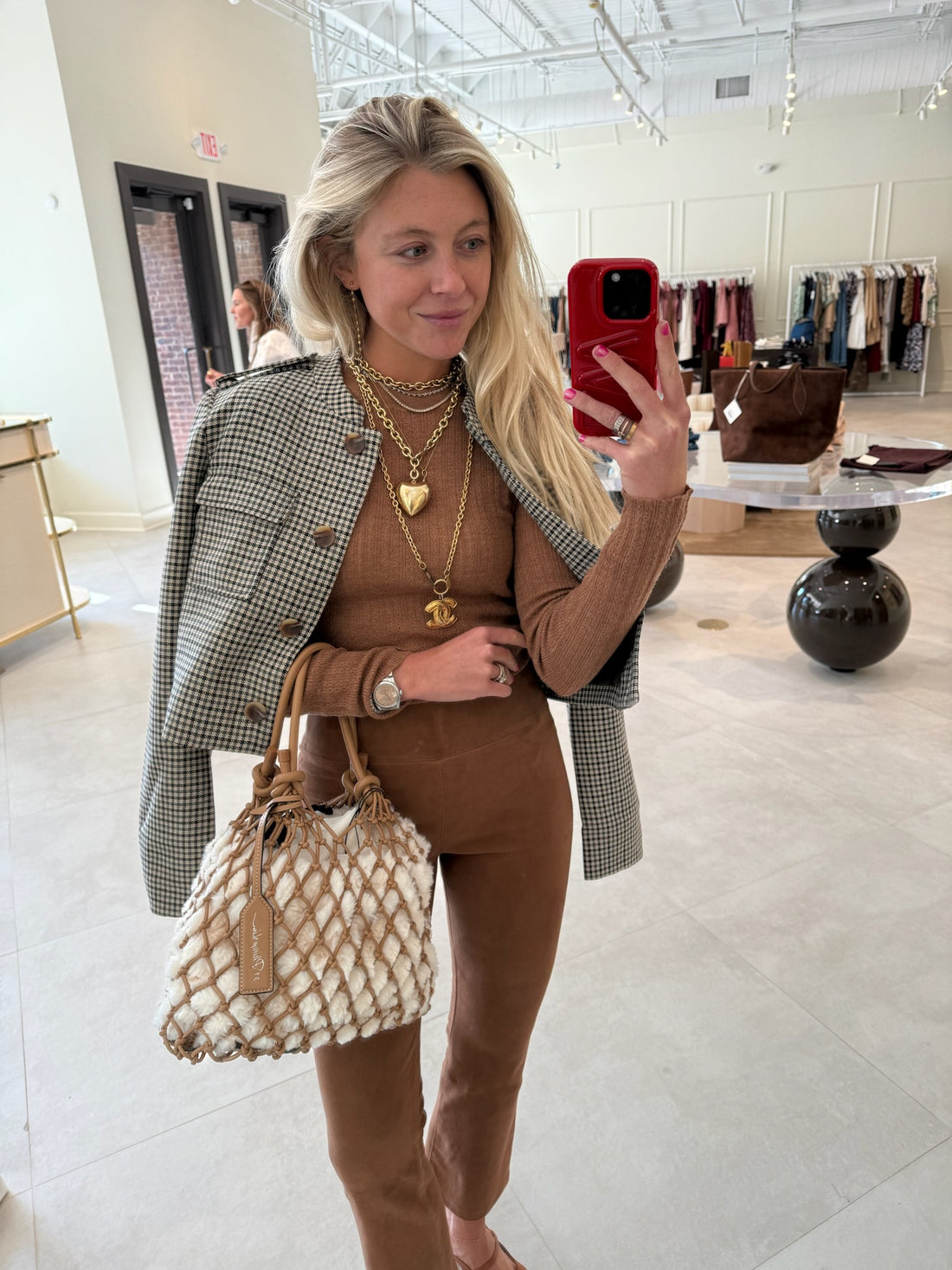 Faux Fur Macrame Mini Sac