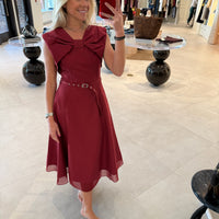Sleeveless Draped Bow Dress