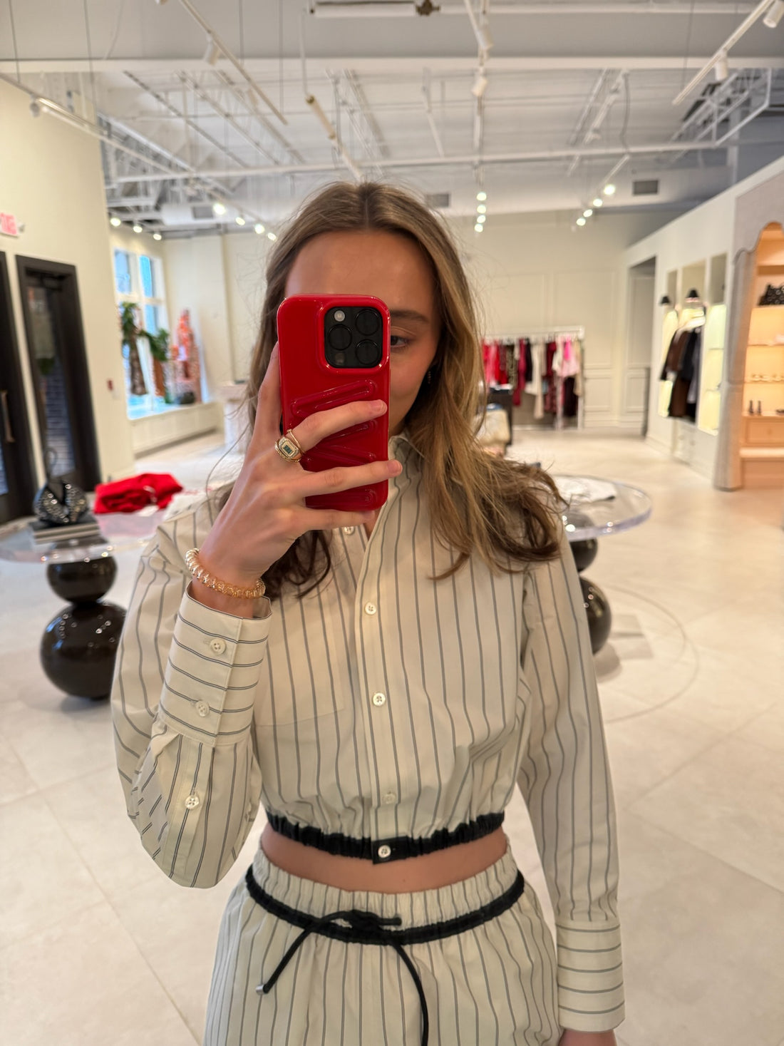 Cropped Bungee Waist Shirt