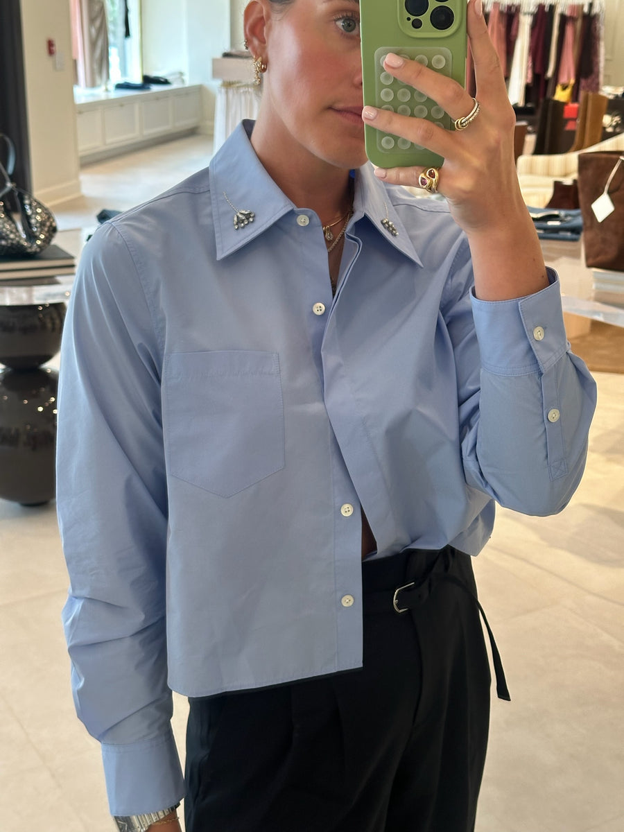 Embellished Collar Button Down