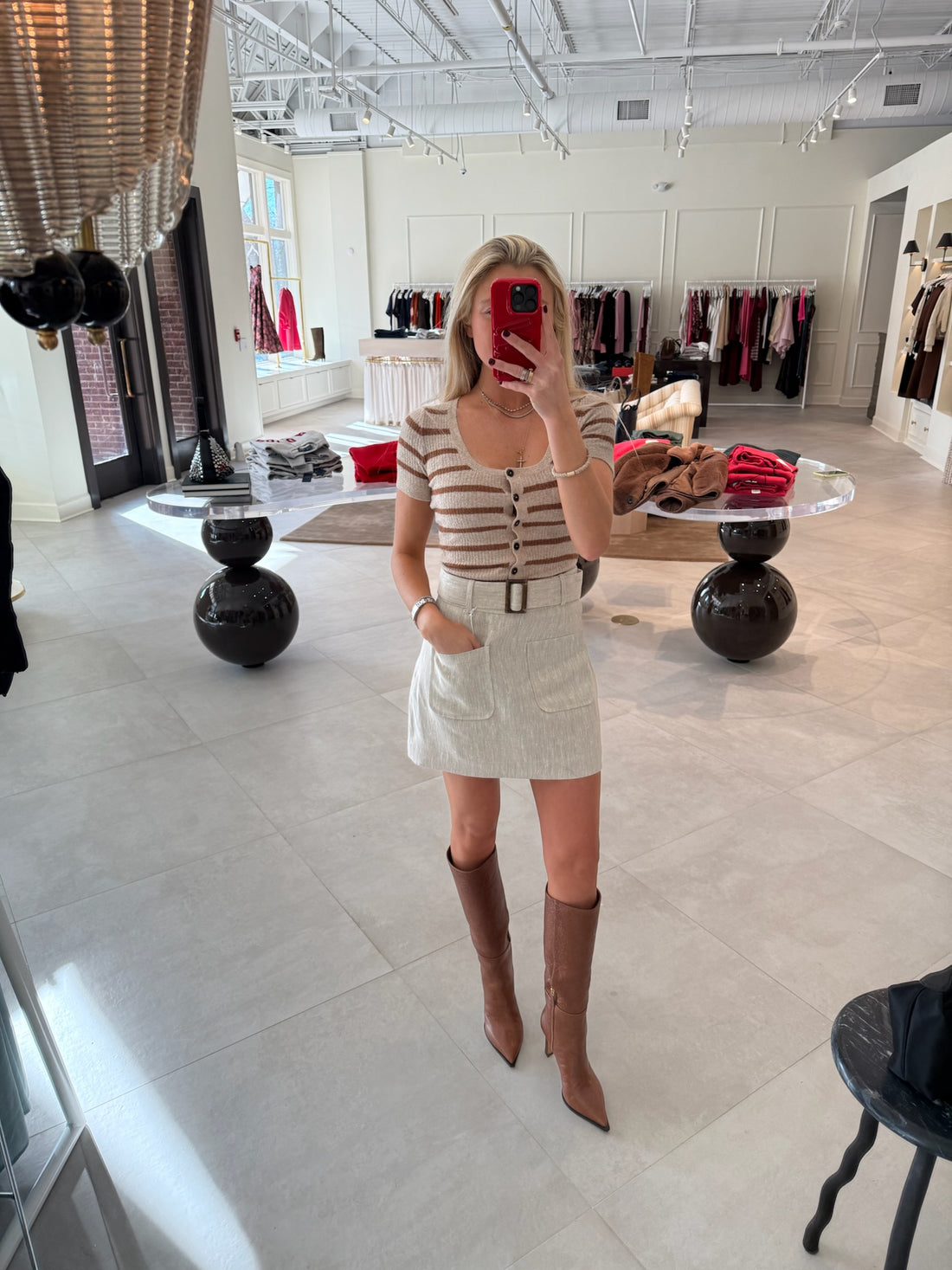 Terry Striped Short Sleeve Cardigan