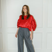 Button Pleated Trouser