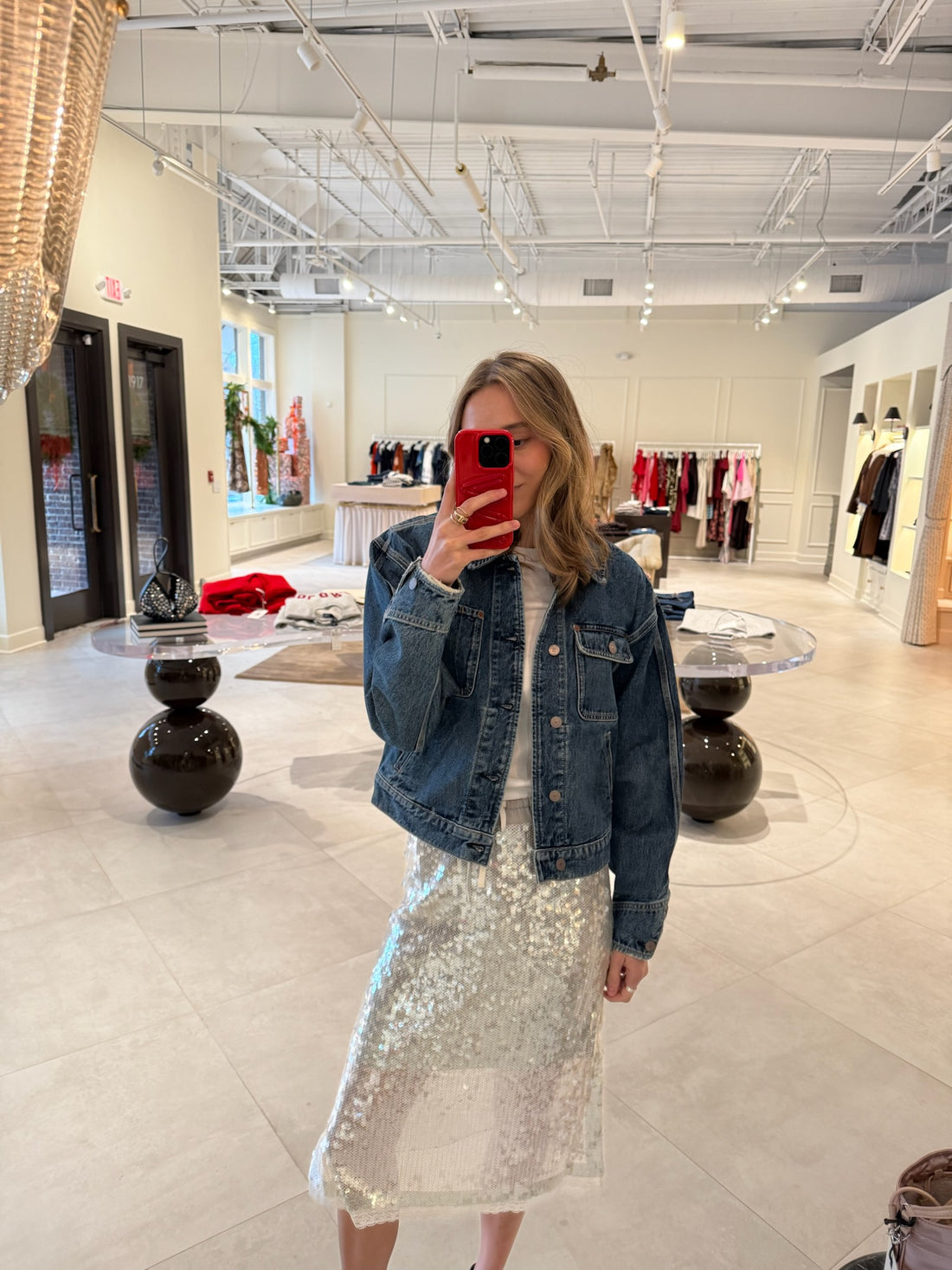 Sequin Pull On Skirt