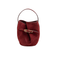 Belted Bucket Mini Suede Bag