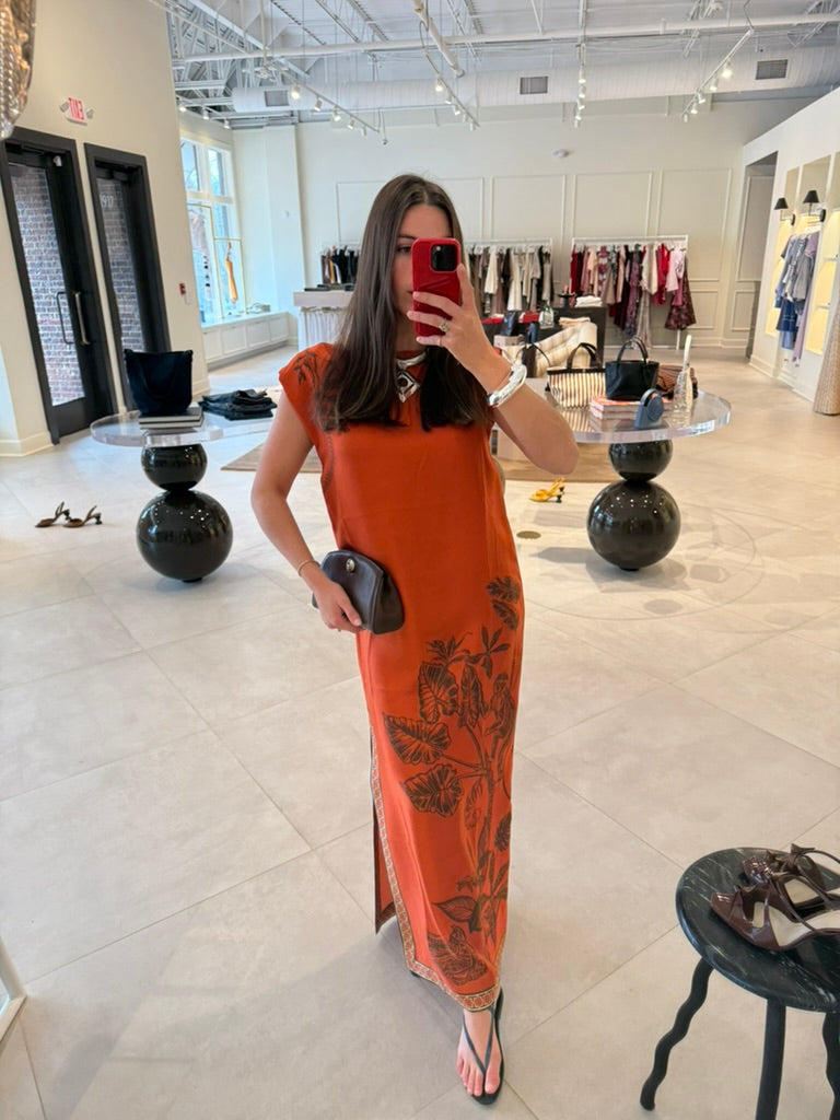 Monkey Dance Silk Midi Dress