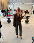 Faye Leather Straight Jean