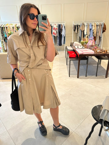 Draped Shirt Dress