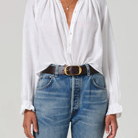 Iris Ruffled Top in White