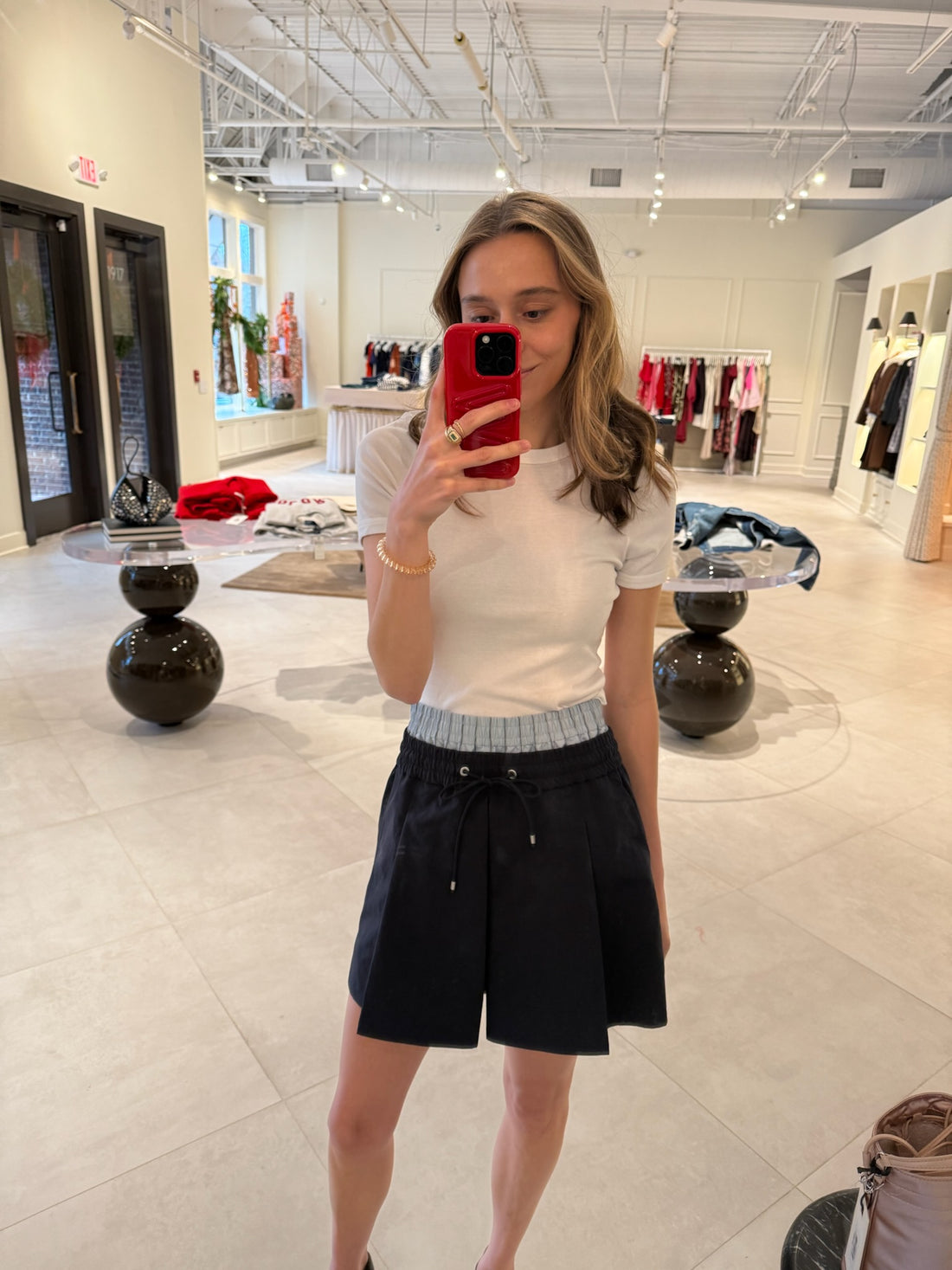 Double Waistband Mini Skirt