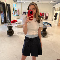 Double Waistband Mini Skirt