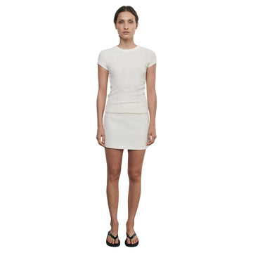 Puckered Cap Sleeve Tee