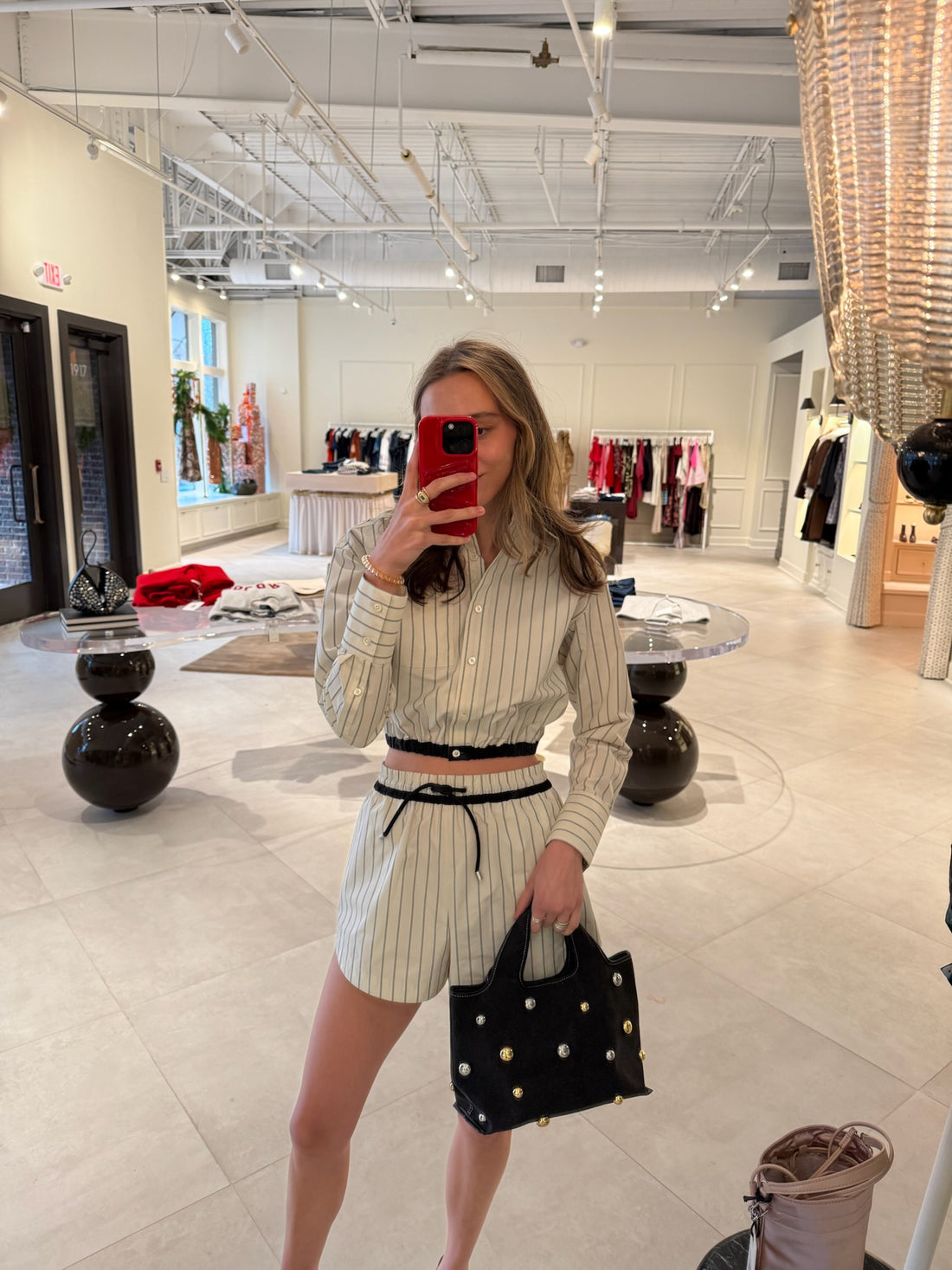 Cropped Bungee Waist Shirt